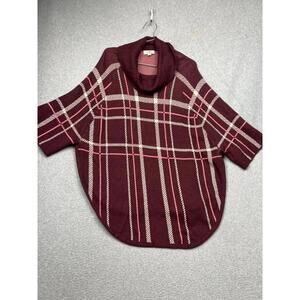 Ann Taylor Loft Oversized Poncho Cowl Neck Knit Pullover Sweater Womens M/L Cozy